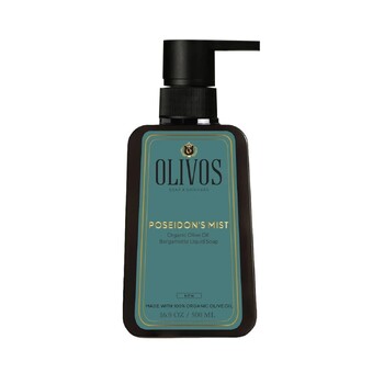 Sapun lichid Poseidon's Mist cu ulei de masline si parfum de bergamota, Olivos, 500 ml